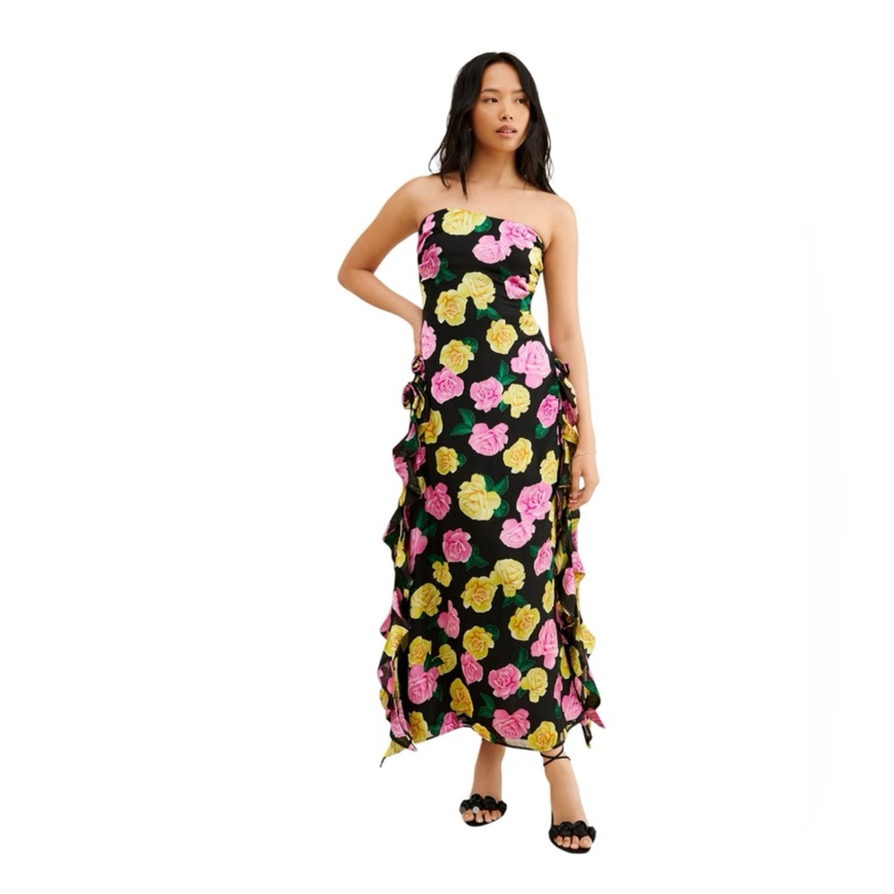 FOR LOVE & LEMONS Madison Maxi Dress in Black in Sz XL